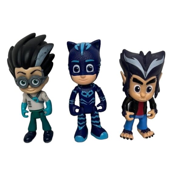 PJ Masks figures lot of 3 Wolfie VillainBlue Catboy Romeo action figures - Picture 1 of 12